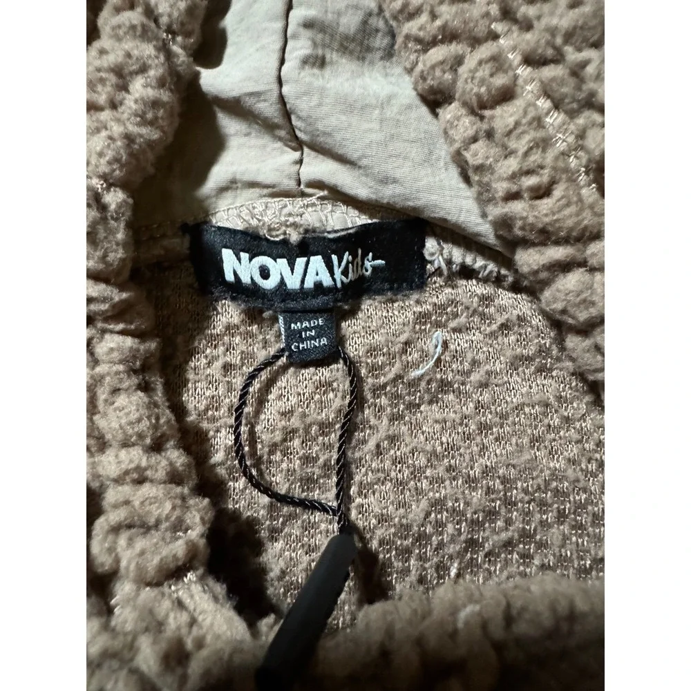 Nova Kids Brown Borg Fleece Hoodie and Joggers Two‎ Piece Lounge Set